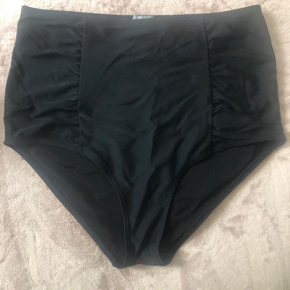 Aerie black high-waisted bikini bottoms
